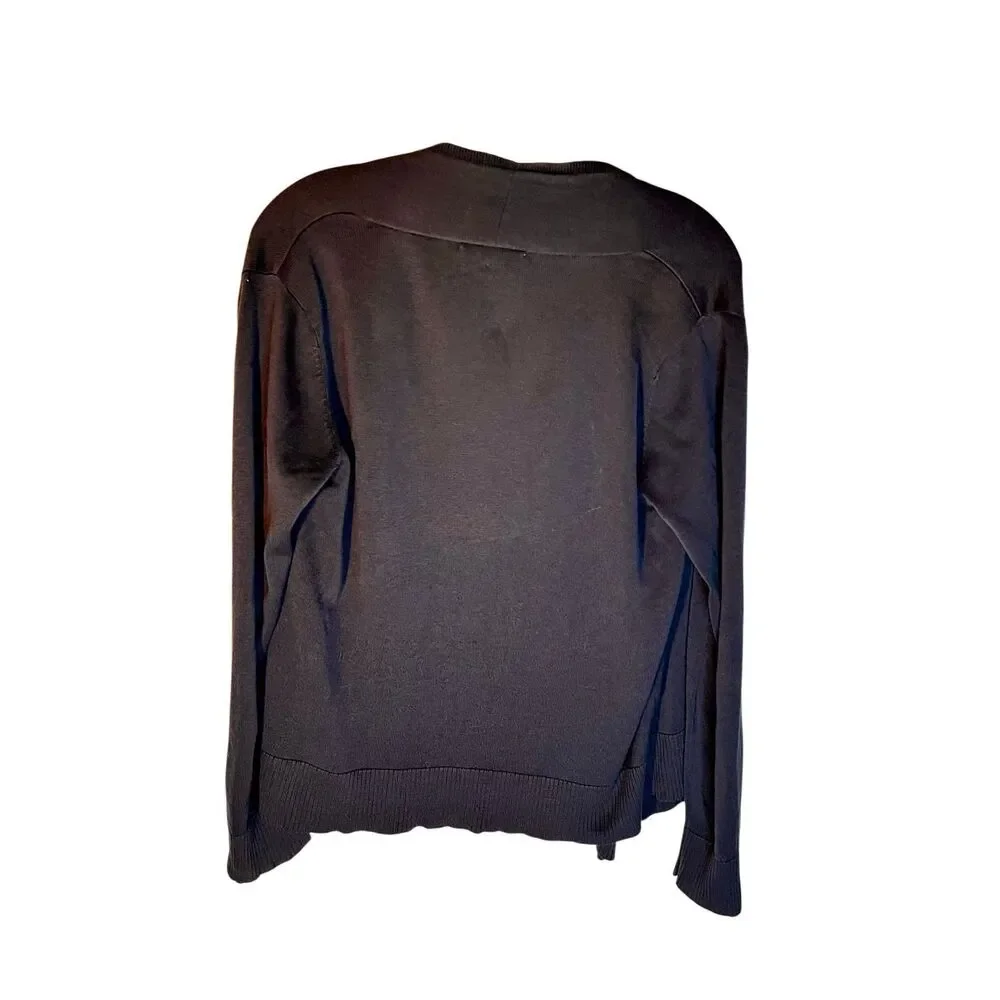 Coldwater Creek Women’s Black Knit Silk Open Cardigan Sweater Size Small 4-6